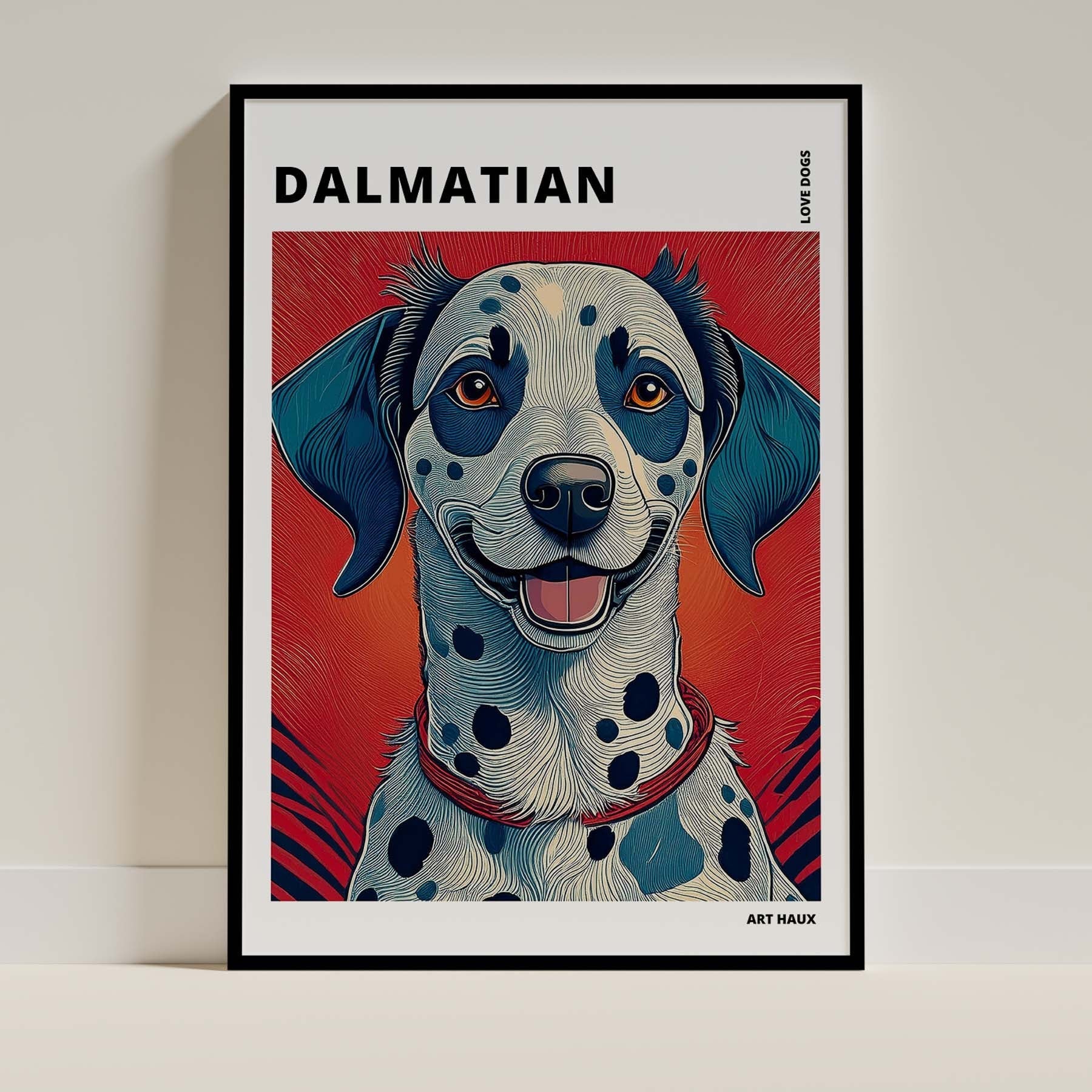 Dalmatian Hokusai Japanese Inspired Dog Series with Text image 0