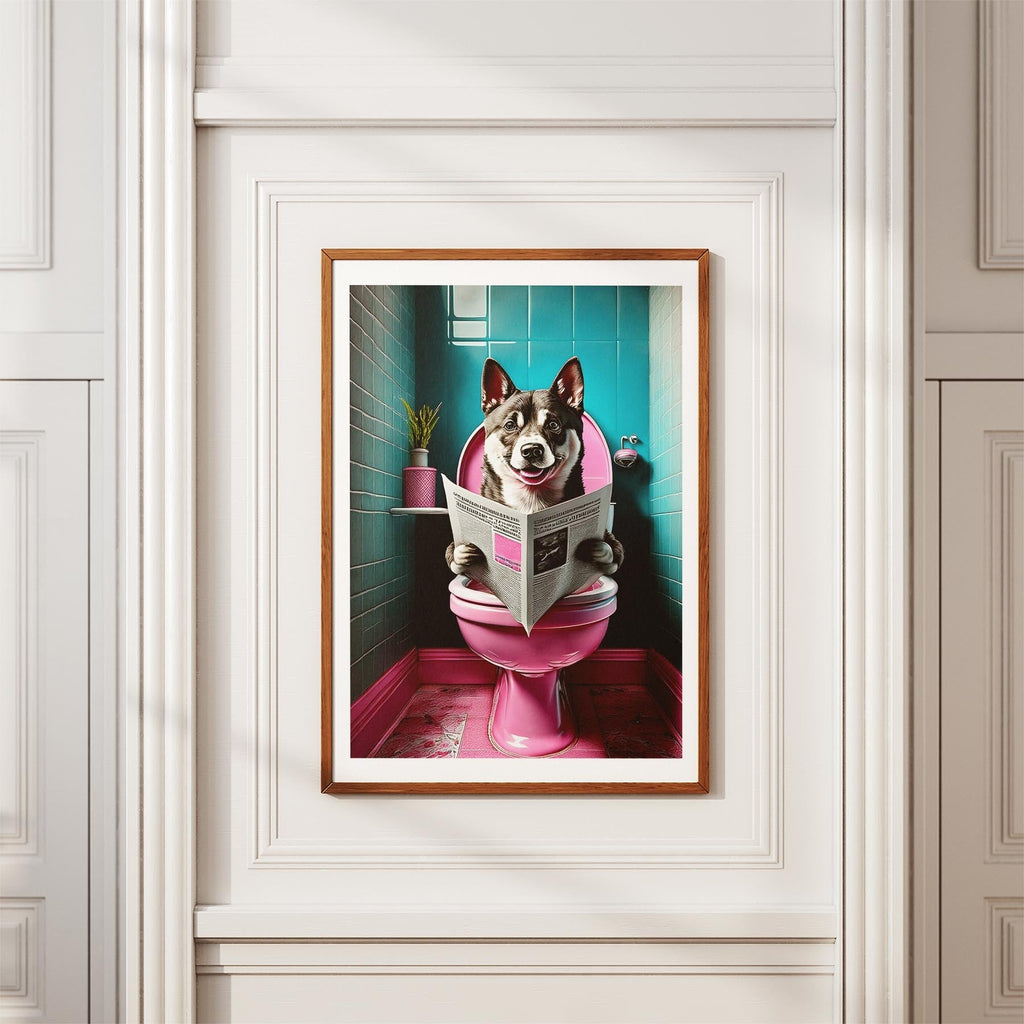 Shiba Toilet Dogs PInk and Turquise image 3