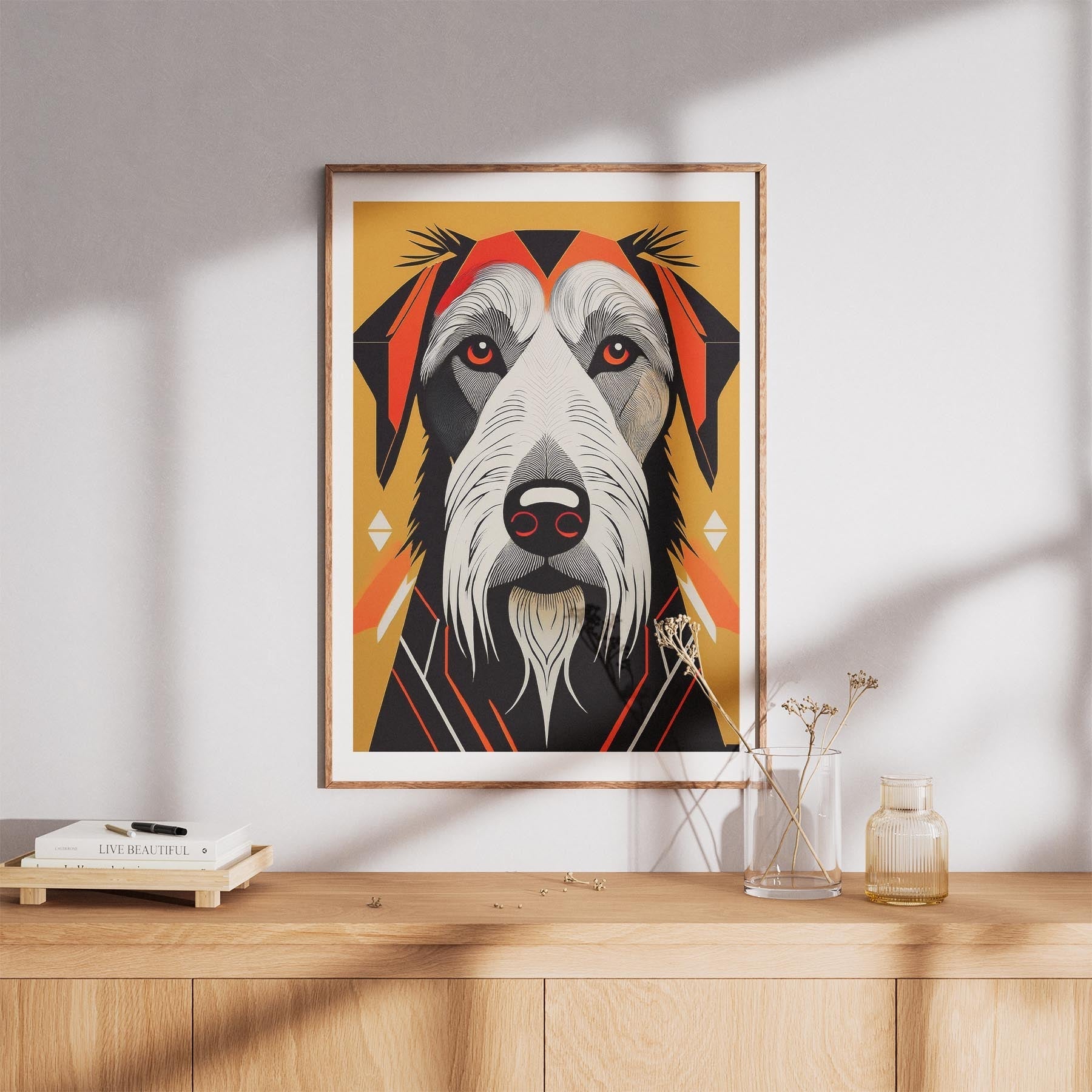 Irish Wolfhound Geometric Orange Series image 8