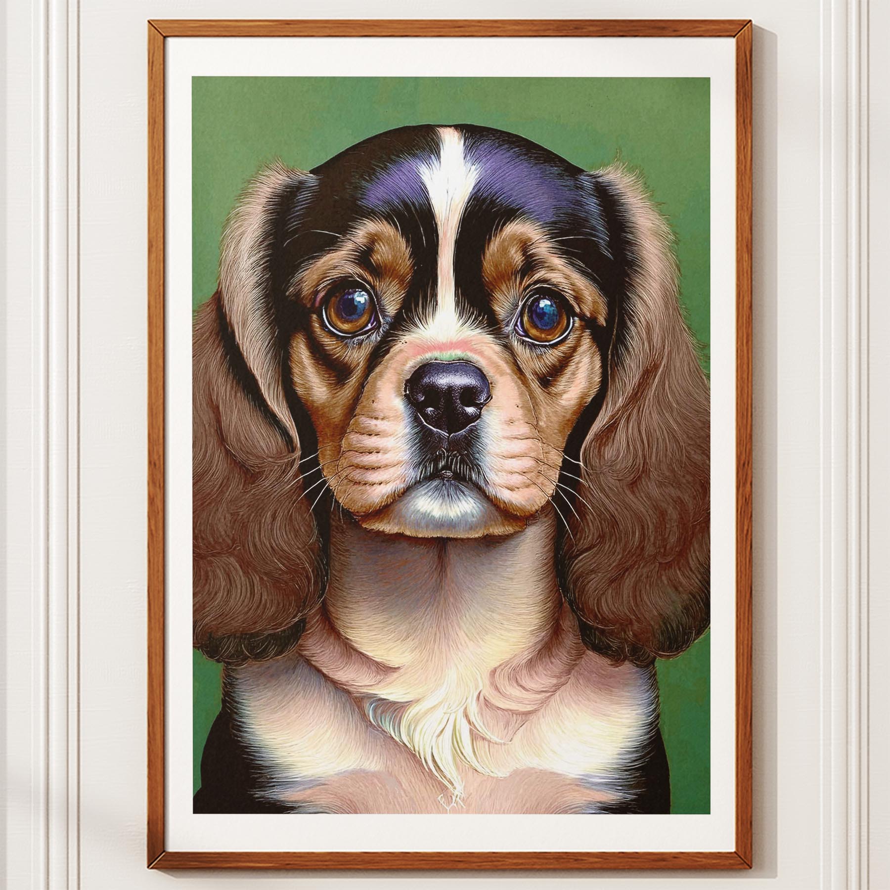 Cavalier Spaniel Green Painted Series image 10