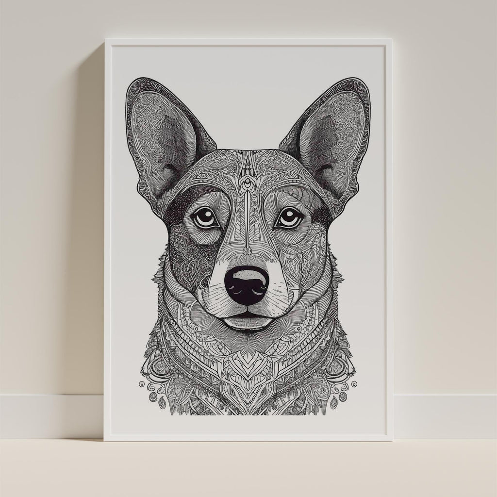 Corgi Mandala Black and White Dog Series image 9