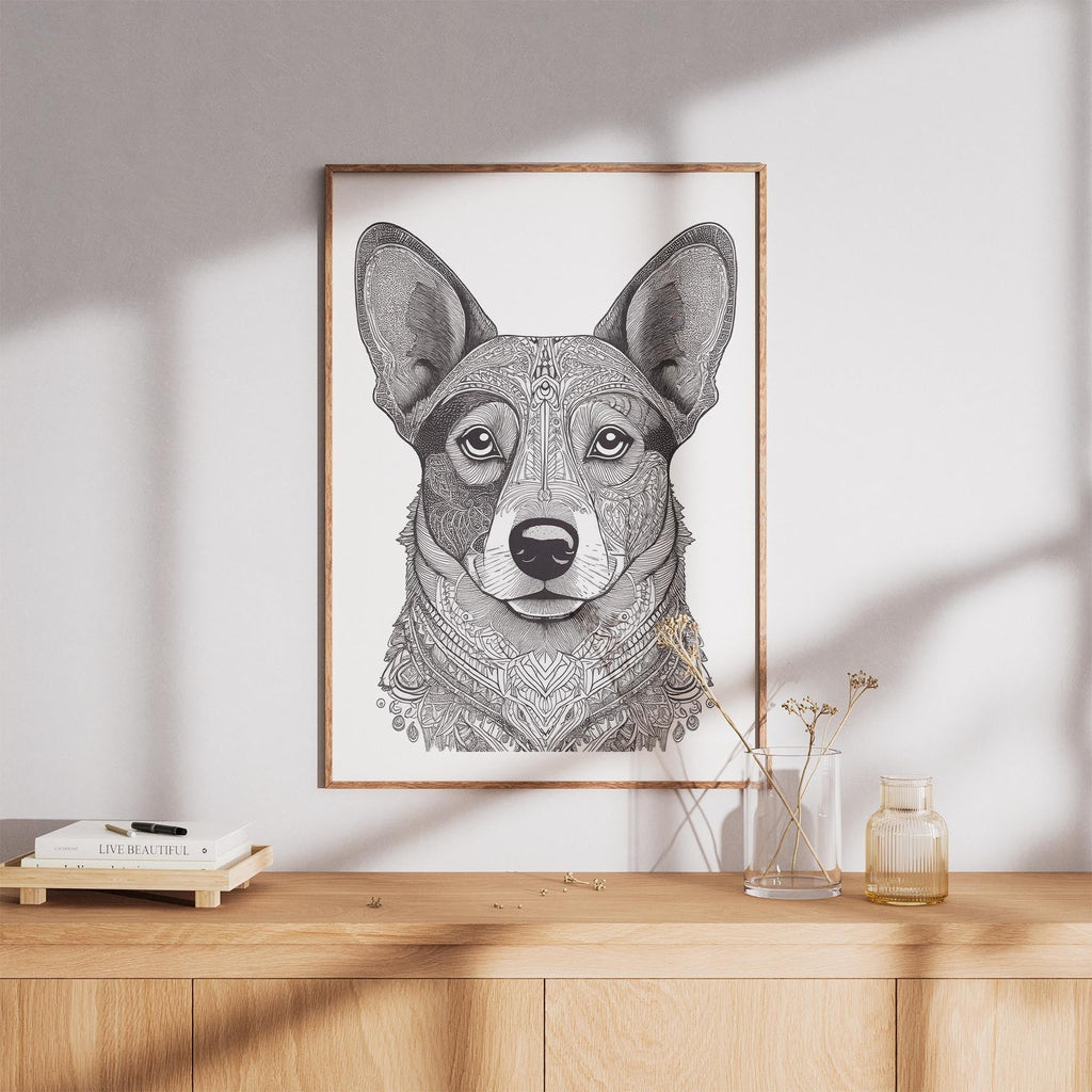 Corgi Mandala Black and White Dog Series image 8