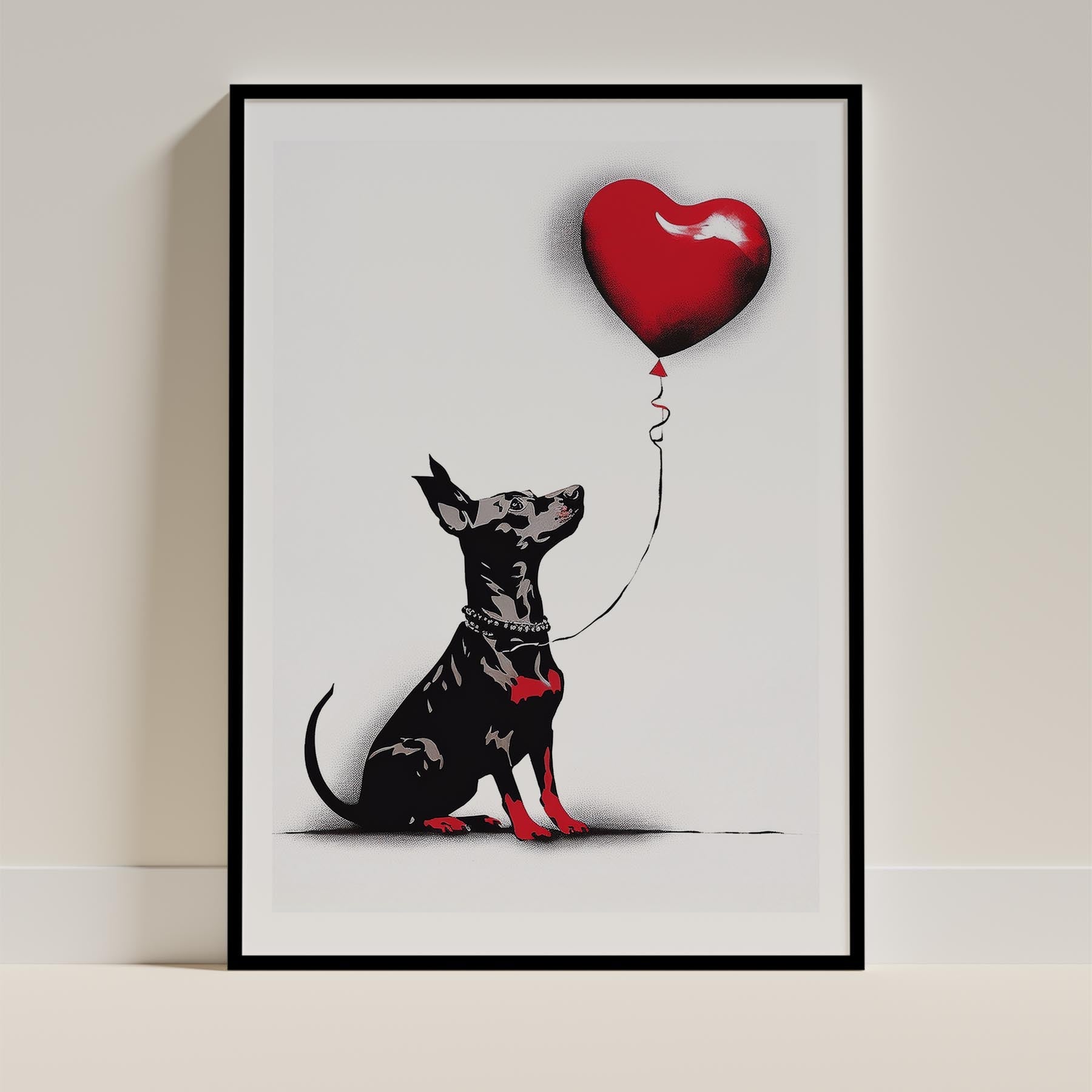 Miniature Pinscher DOGSY Series inspired by the Art of Banksy image 0