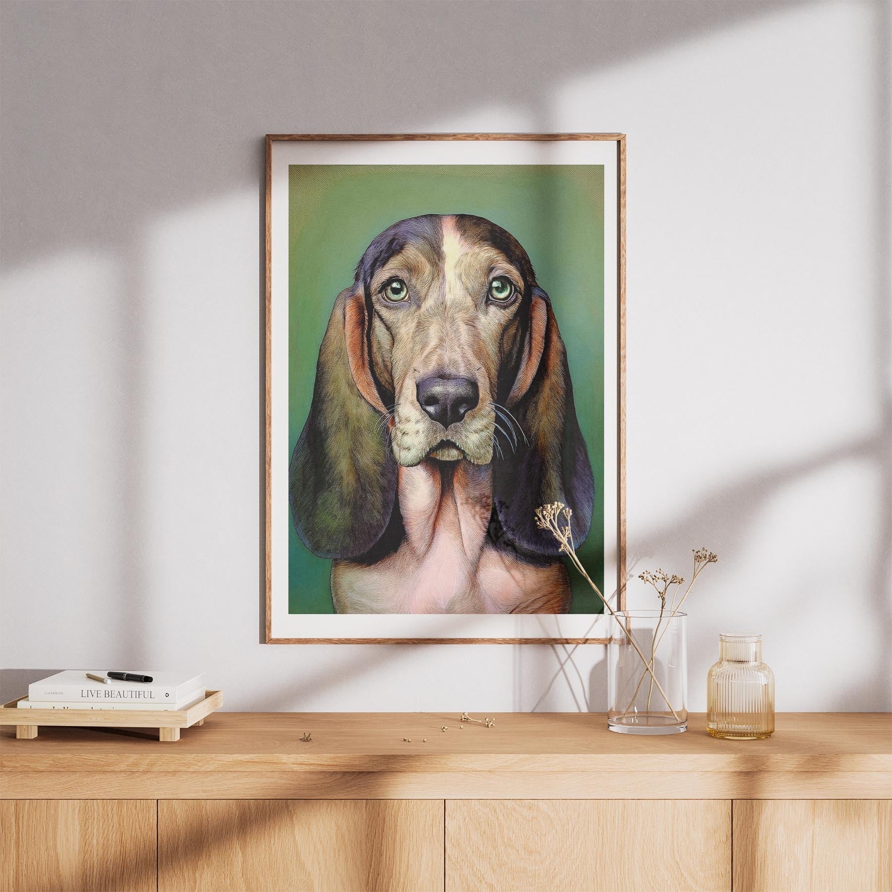 Basset Hound Green Painted Series image 8