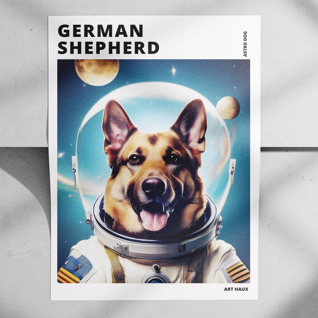 German Shepherd Astronaut Dog Series with Text Astro Dog image 7