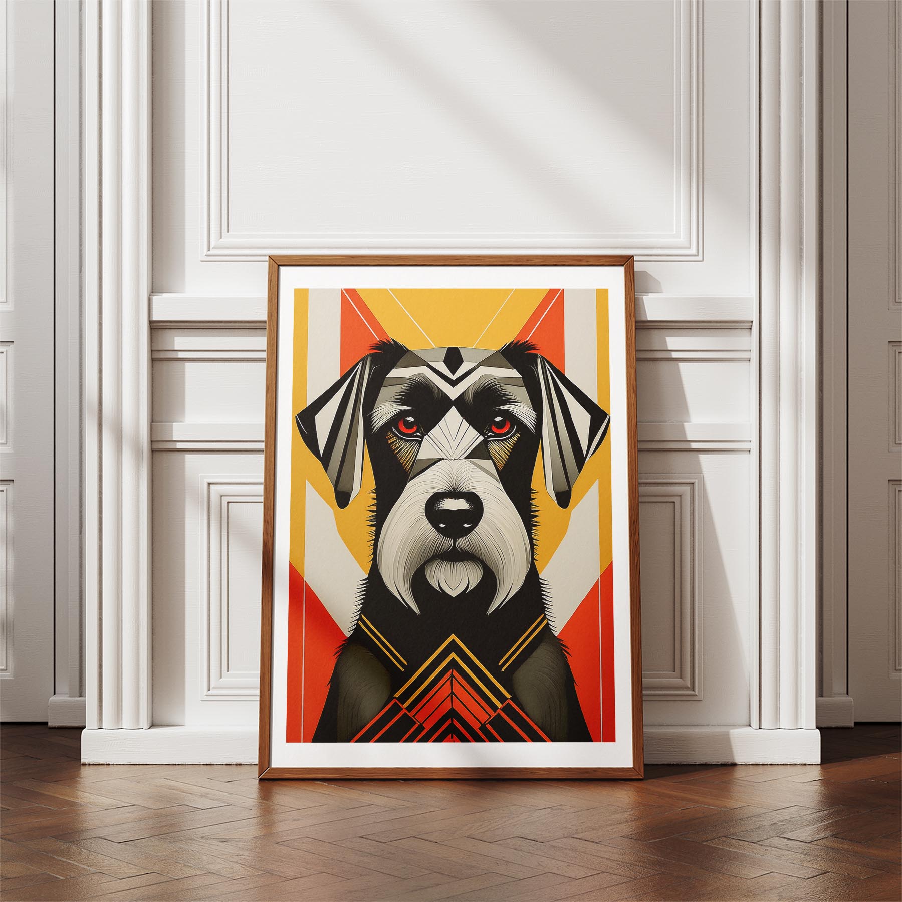 Black Russian Terrier Geometric Orange Series image 4