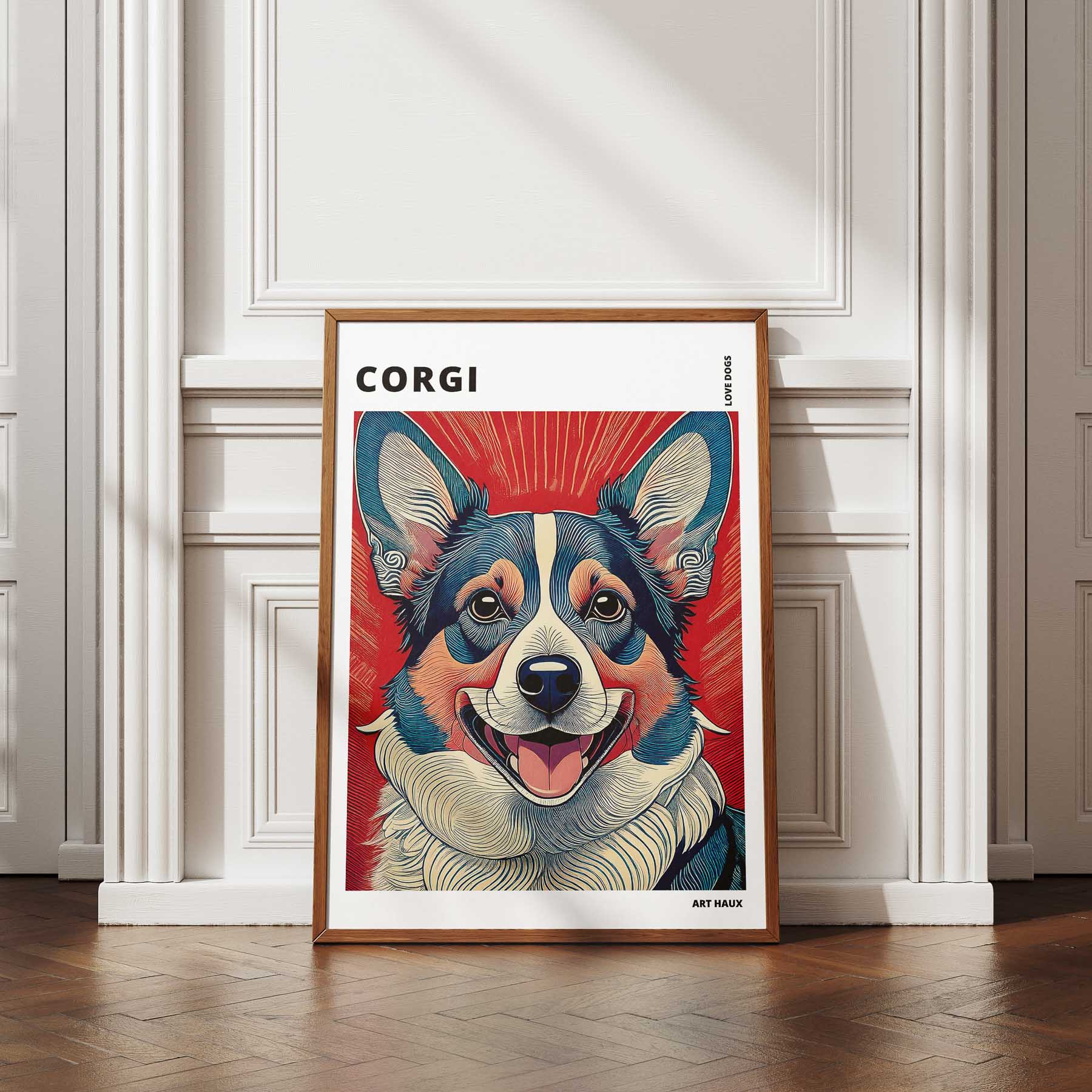Corgi Hokusai Japanese Inspired Dog Series with Text image 4