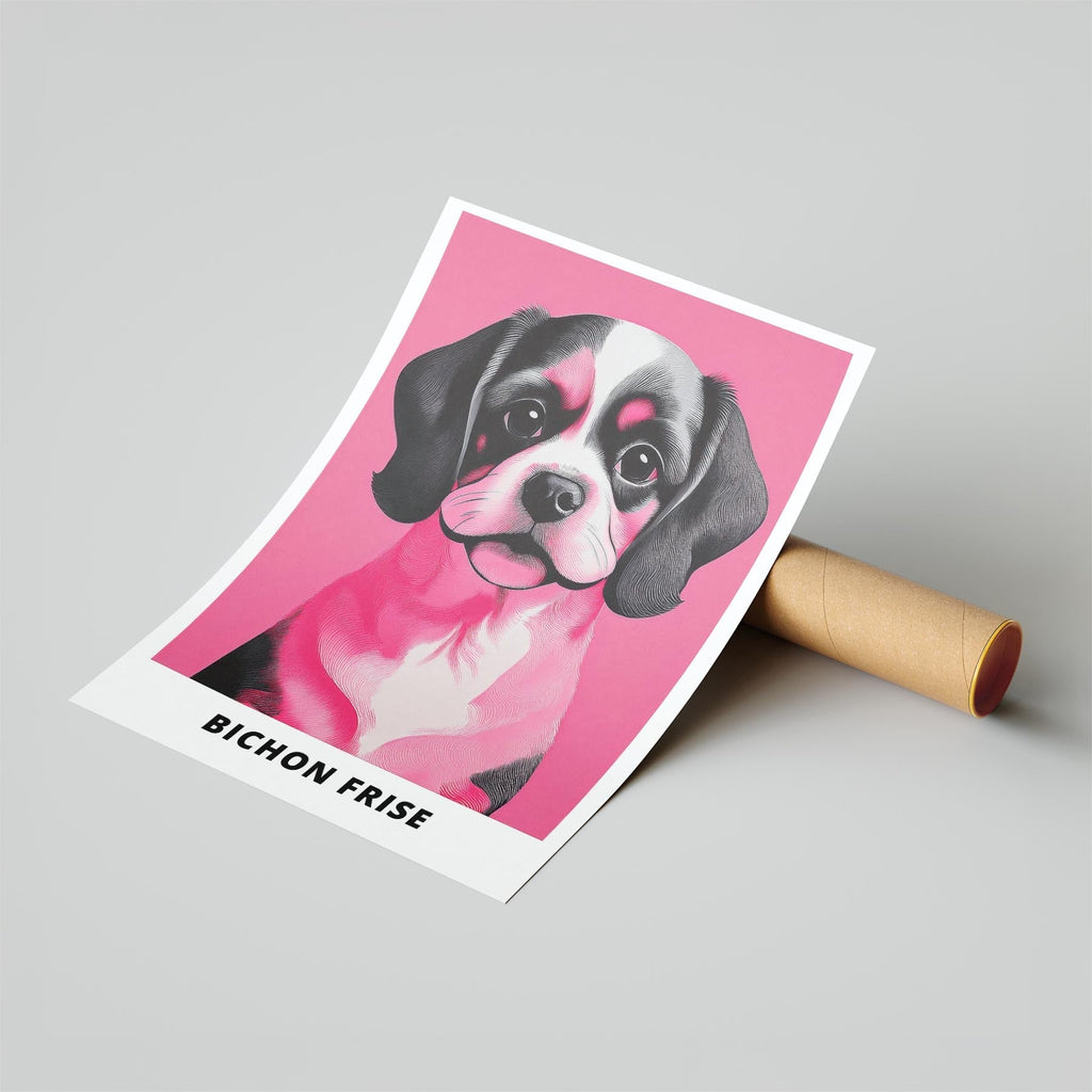 Bichon Frise Pink and Black Dog Series image 6