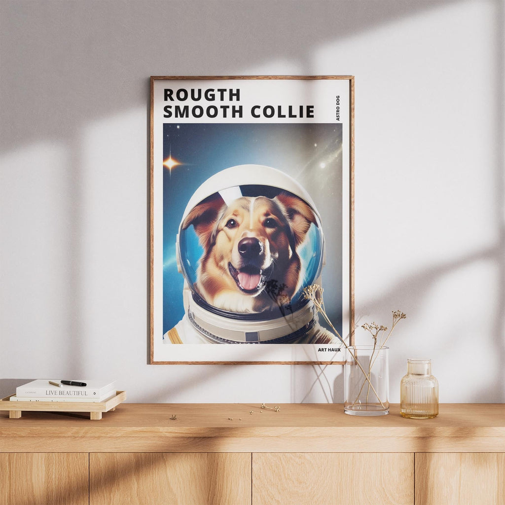 Rough Smooth Collie Astronaut Dog Series with Text Astro Dog image 8