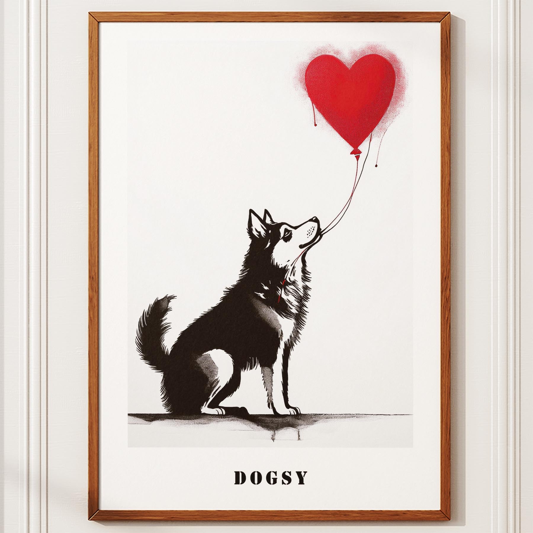 Alaskan Malamute DOGSY Series inspired by the Art of Banksy with text Dogsy image 10
