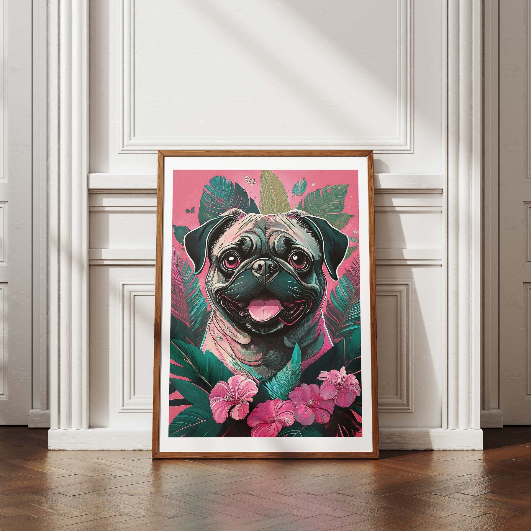 Pug Copy Flowery Dog image 4