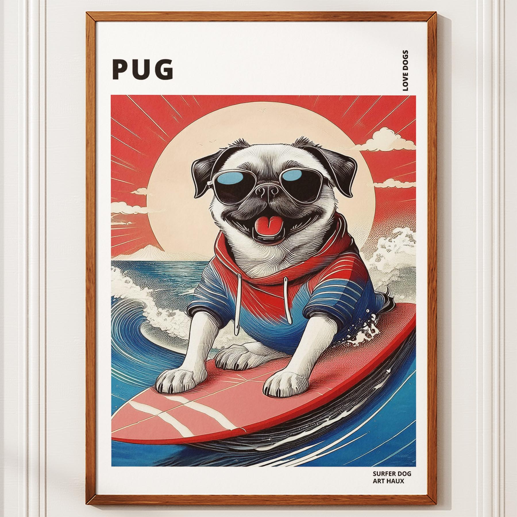 Pug Hokosai Surfer Dogs 1 image 10