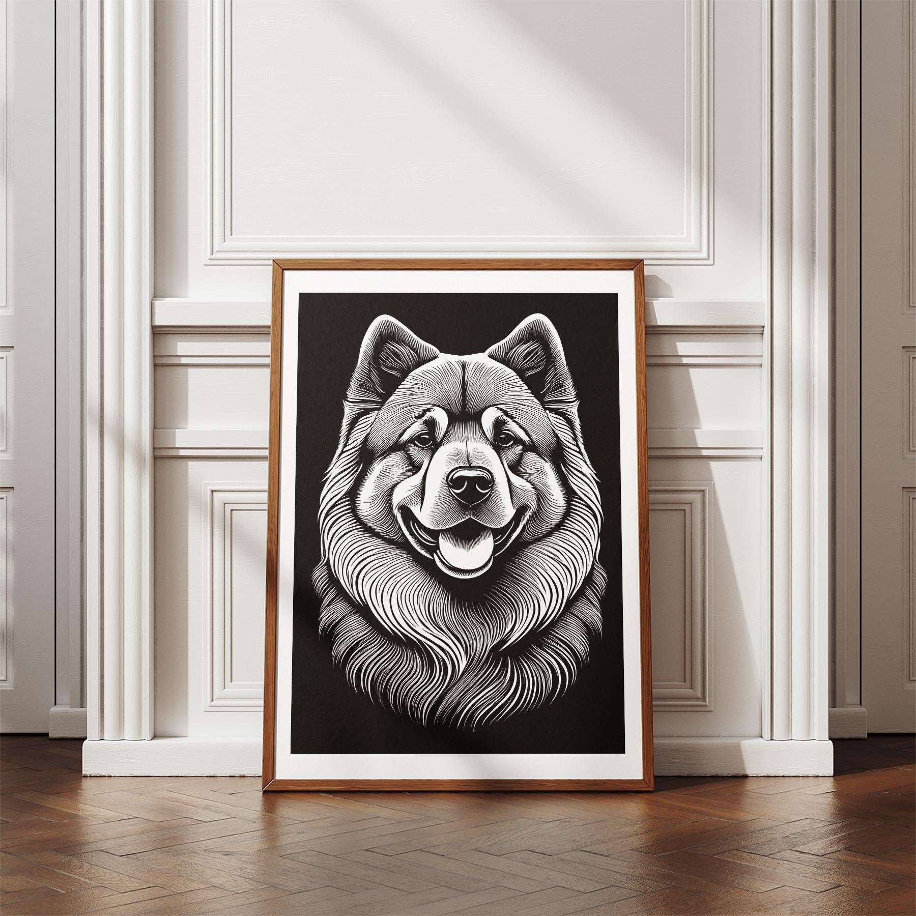 Chow Chow Line Dog Series in Black and White image 4