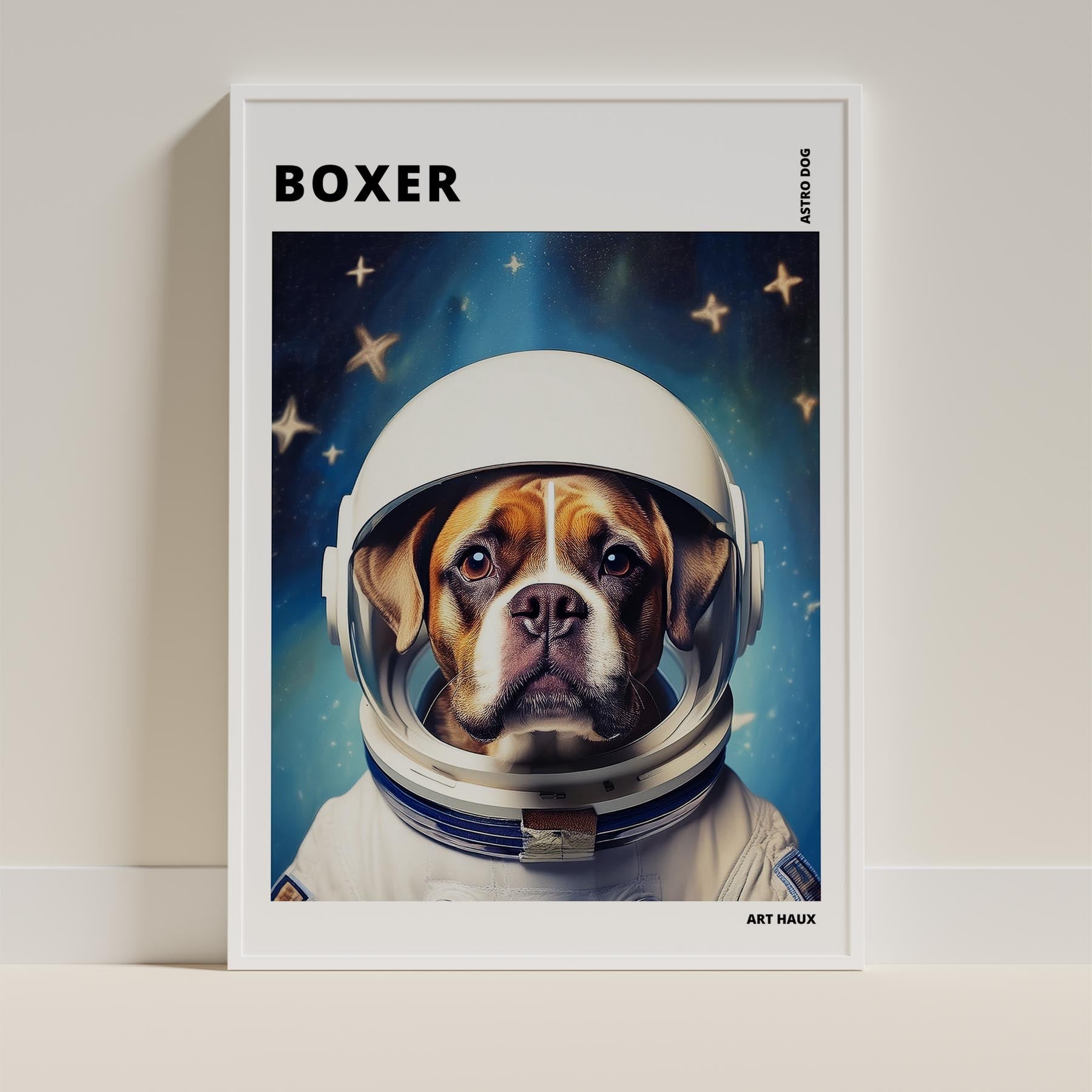 Boxer Astronaut Dog Series with Text Astro Dog image 9