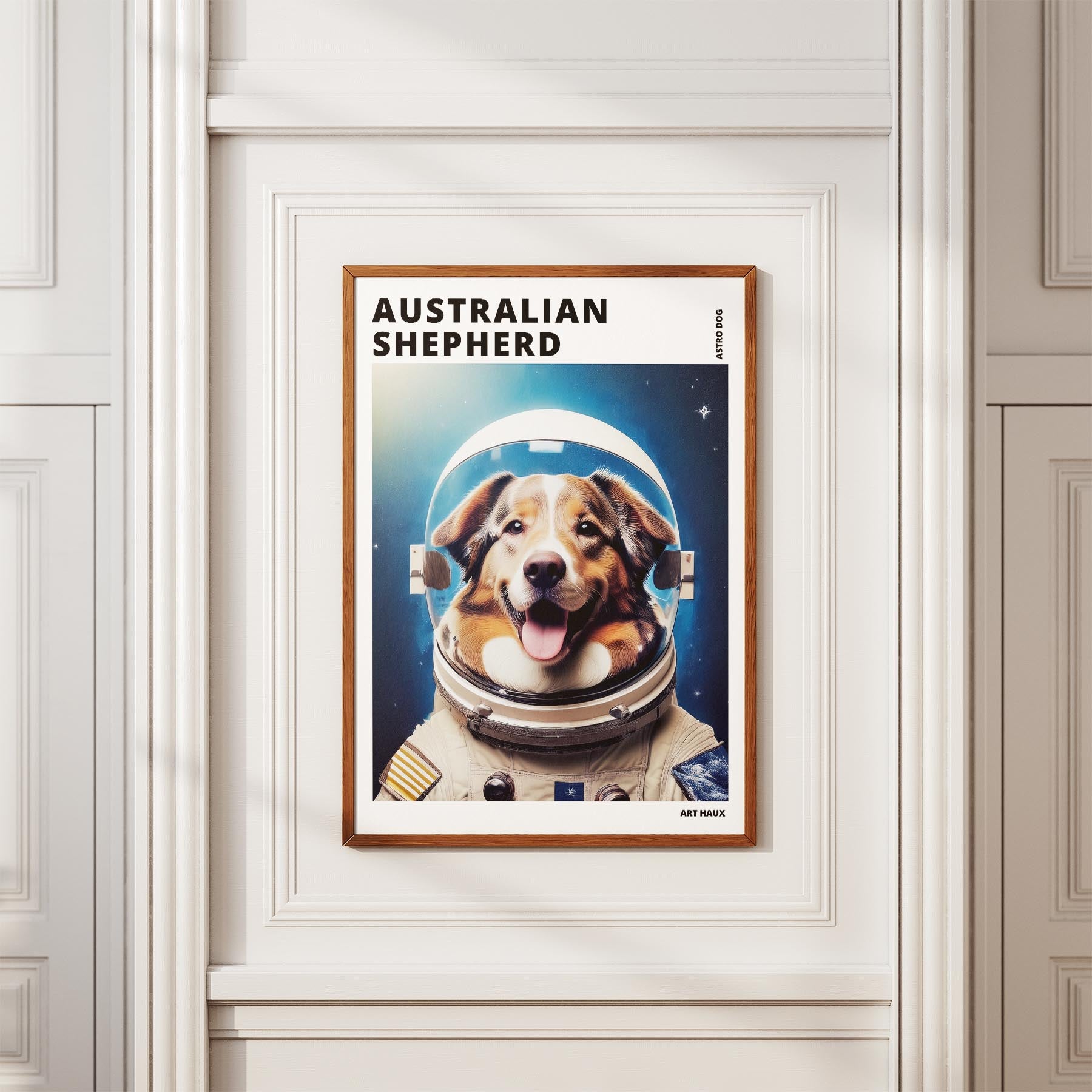 Australian Shepherd Astronaut Dog Series with Text Astro Dog image 3