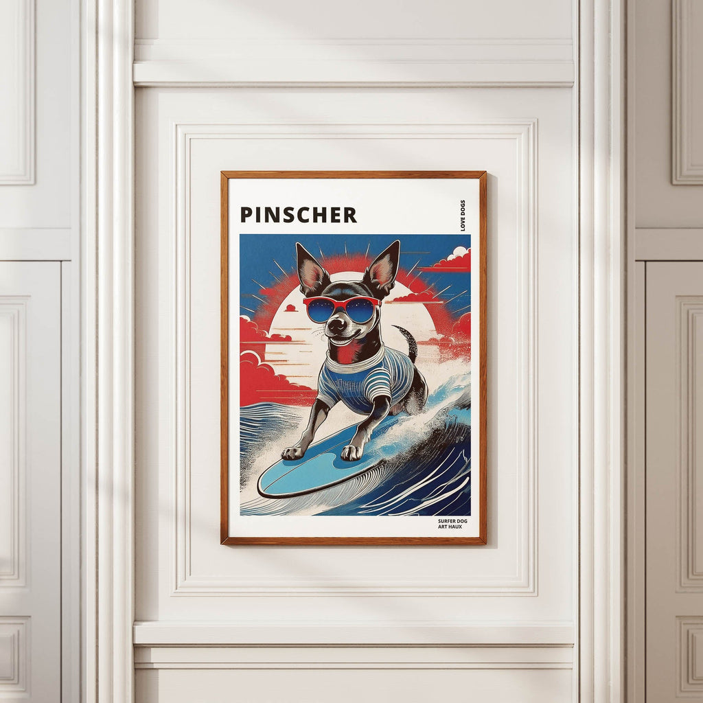 Pinscher Hokosai Surfer Dogs 1 image 2