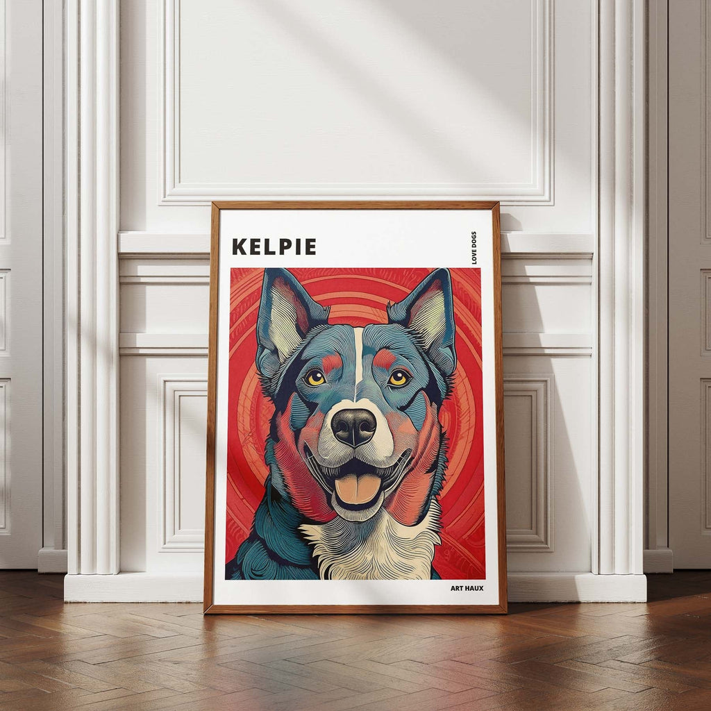 Kelpie Hokusai Japanese Inspired Dog Series with Text image 4