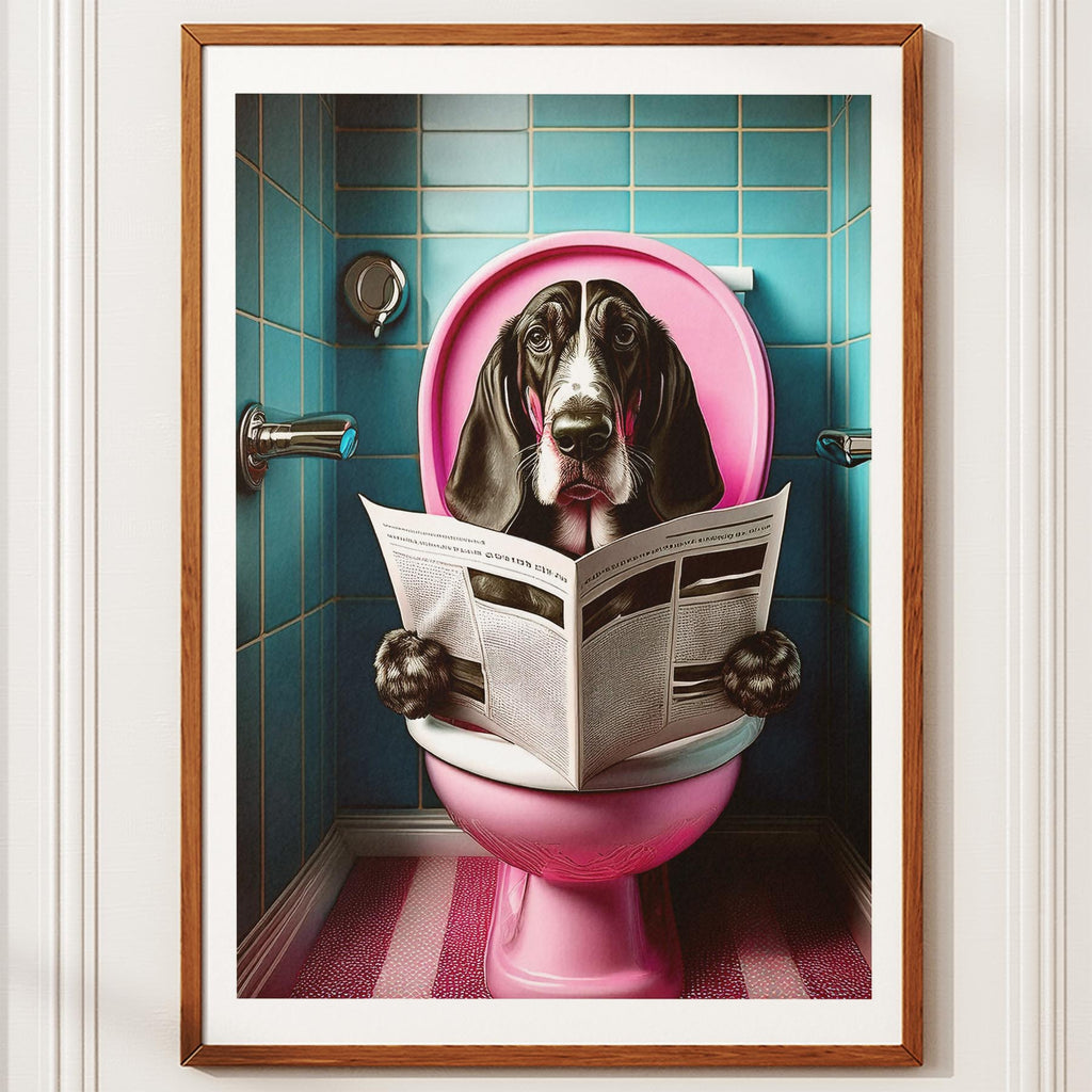Bloodhound Toilet Dogs PInk and Turquise image 10