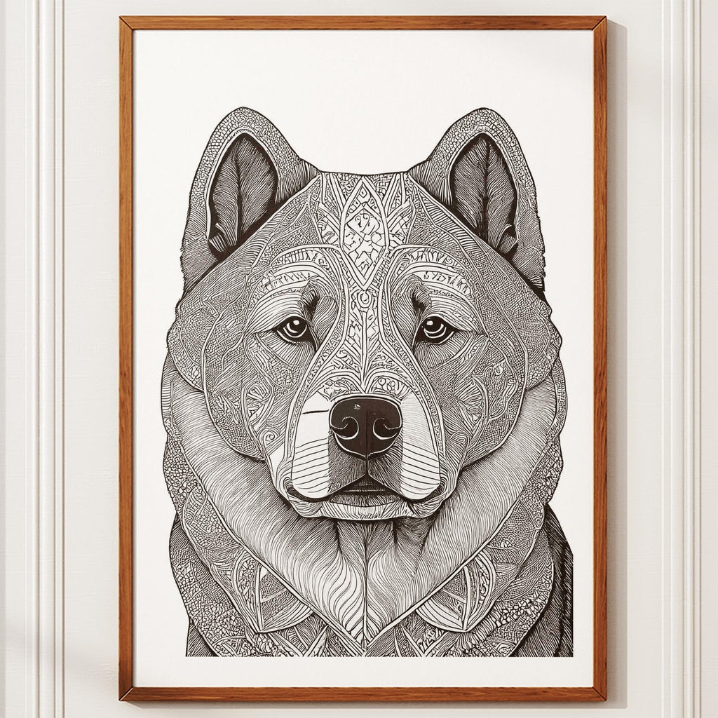 Chow Chow Mandala Black and White Dog Series image 10