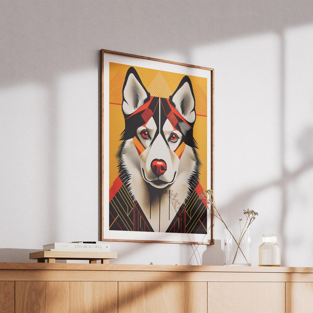 Siberian Husky Geometric Orange Series image 5