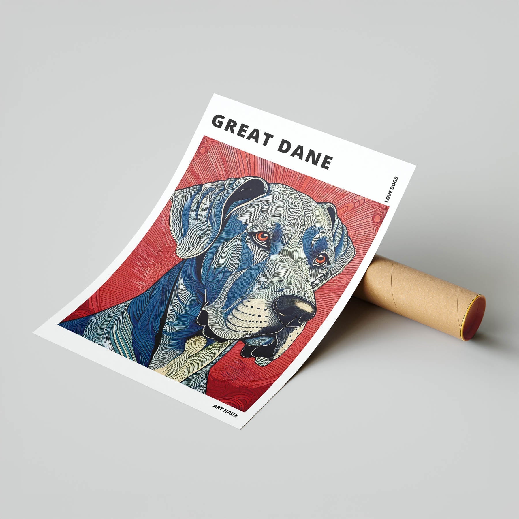Great Dane Hokusai Japanese Inspired Dog Series with Text image 6