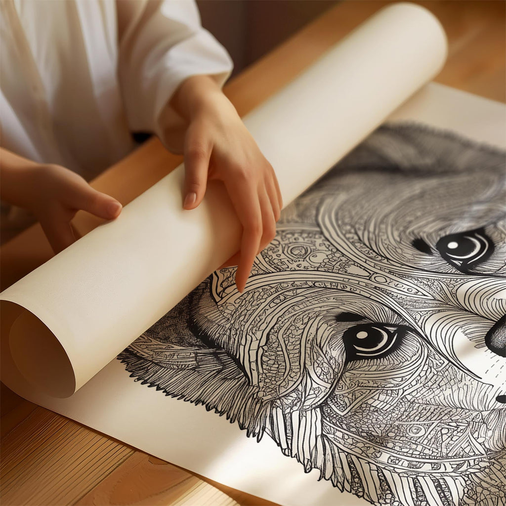 Pomeranian Mandala Black and White Dog Series image 1