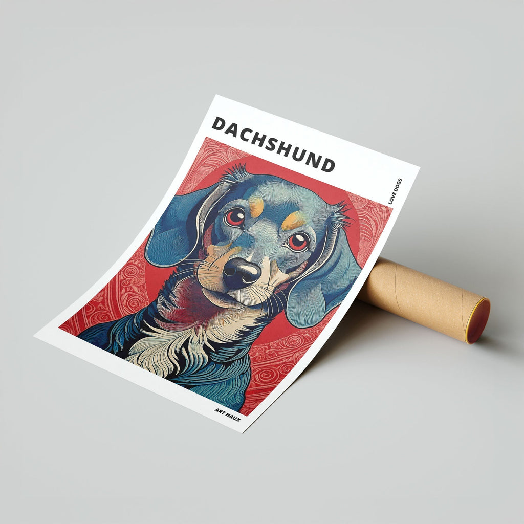 Dachshund Hokusai Japanese Inspired Dog Series with Text image 6