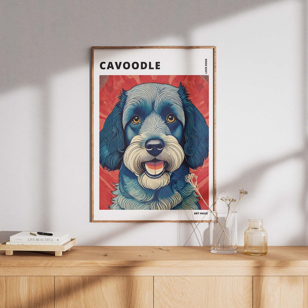 Cavoodle Hokusai Japanese Inspired Dog Series with Text image 7