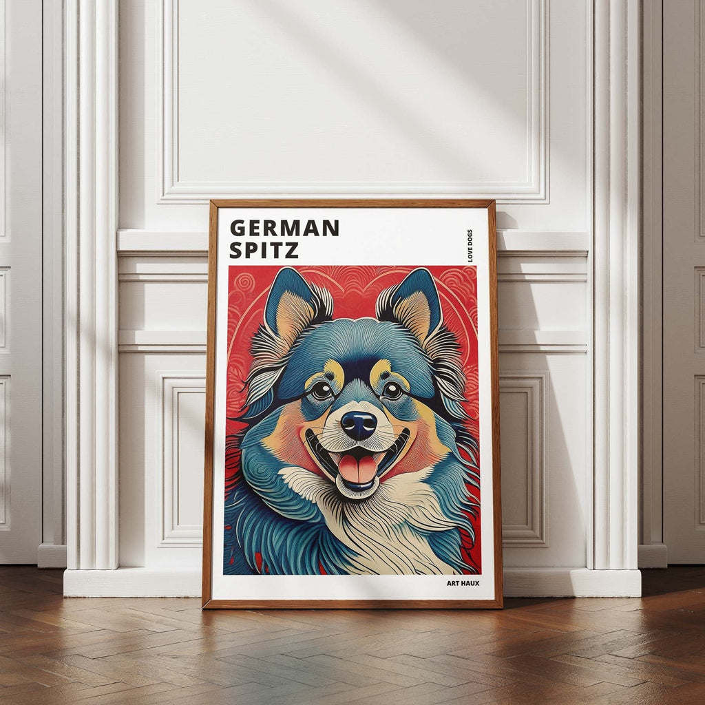 German Spitz Hokusai Japanese Inspired Dog Series with Text image 4