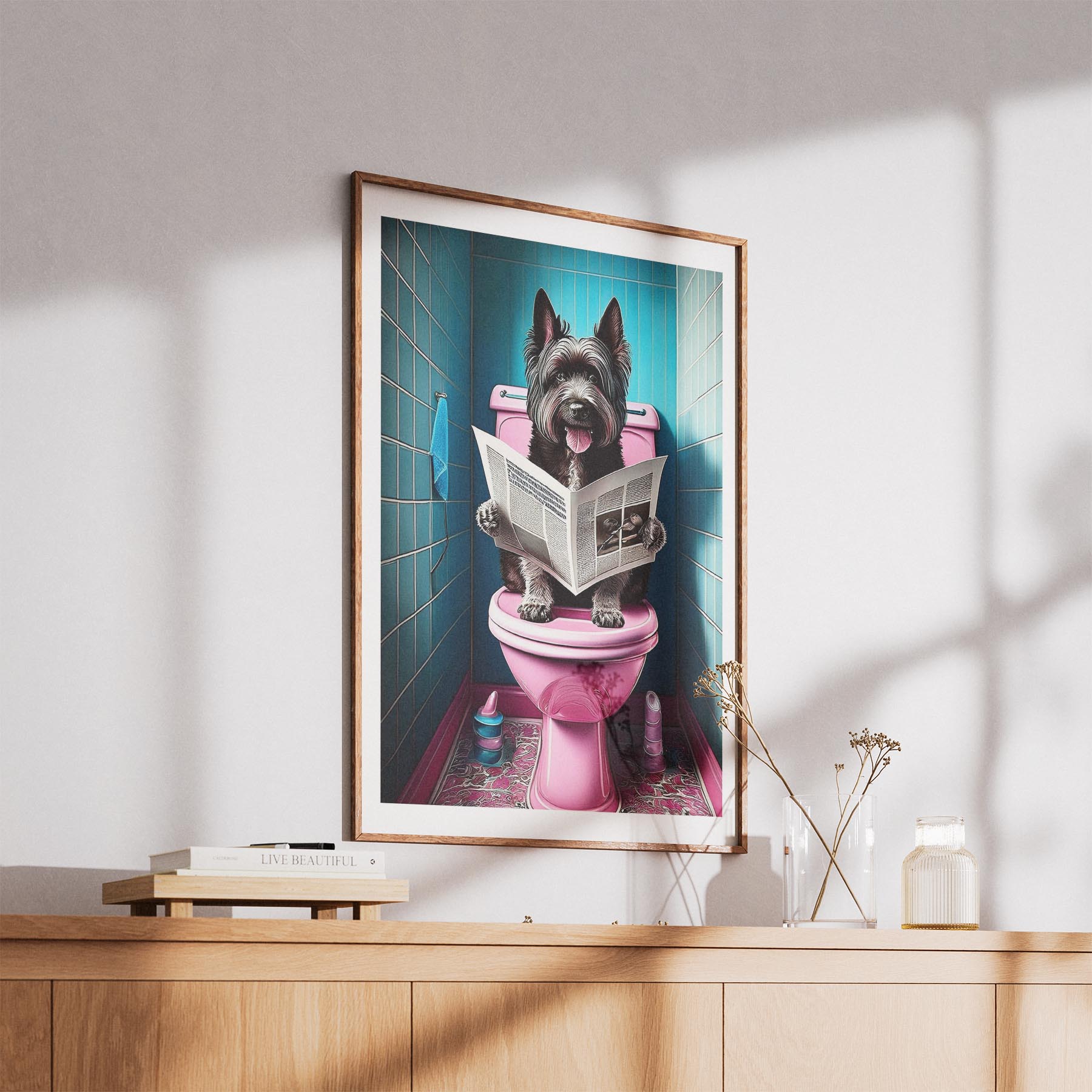 Smithfield Sheepdog Toilet Dogs PInk and Turquise image 5