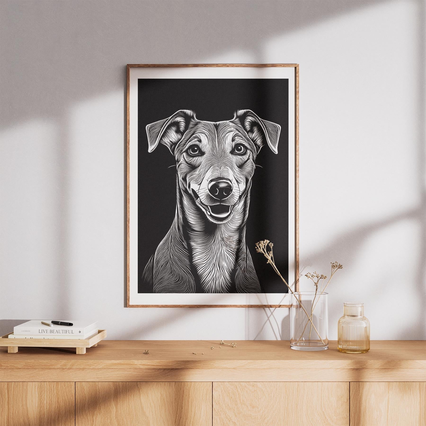 Greyhound Line Dog Series in Black and White image 8