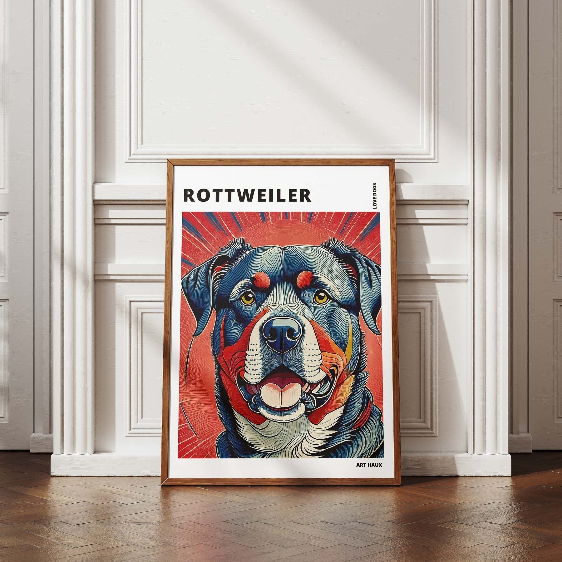 Rottweiler Hokusai Japanese Inspired Dog Series with Text image 4