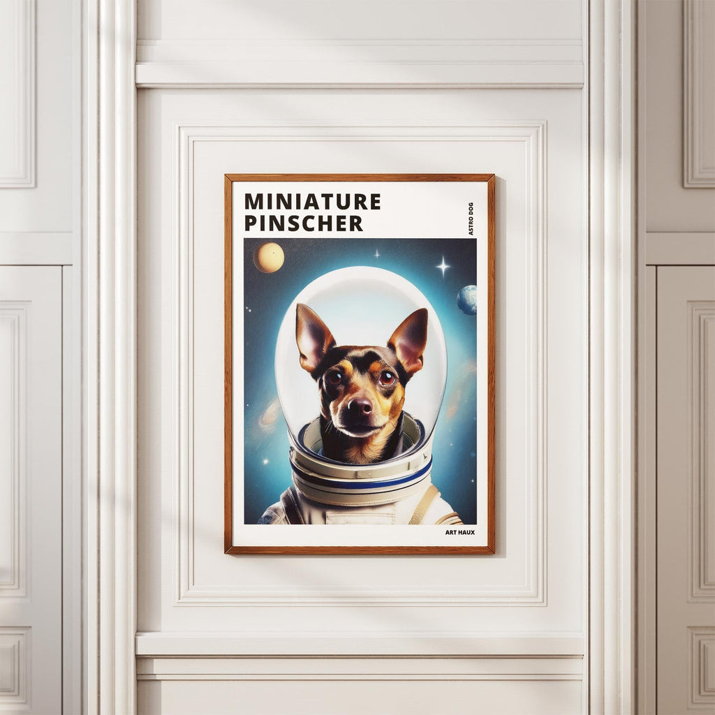 Miniature Pinscher Astronaut Dog Series with Text Astro Dog image 3