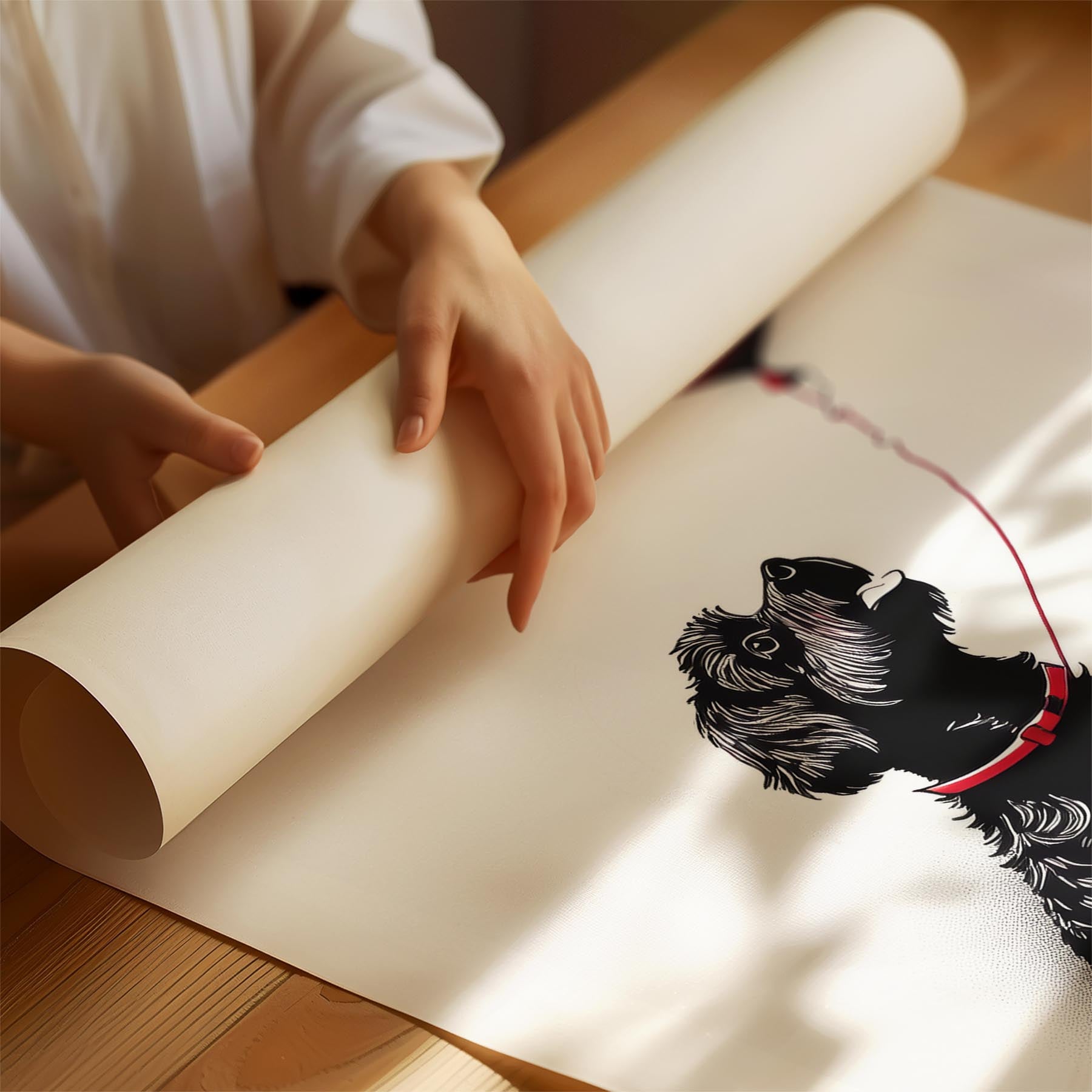 Bichon Frise DOGSY Series inspired by the Art of Banksy with text Dogsy image 1