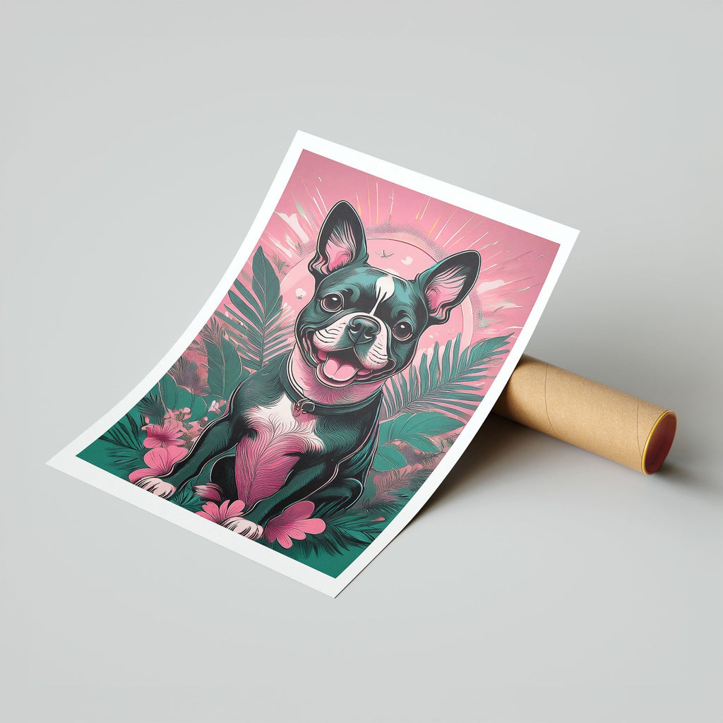 Boston Terrier Flowery Dog image 7