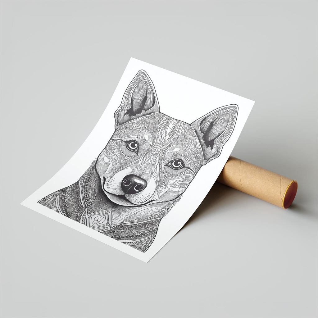 Shiba Mandala Black and White Dog Series image 6