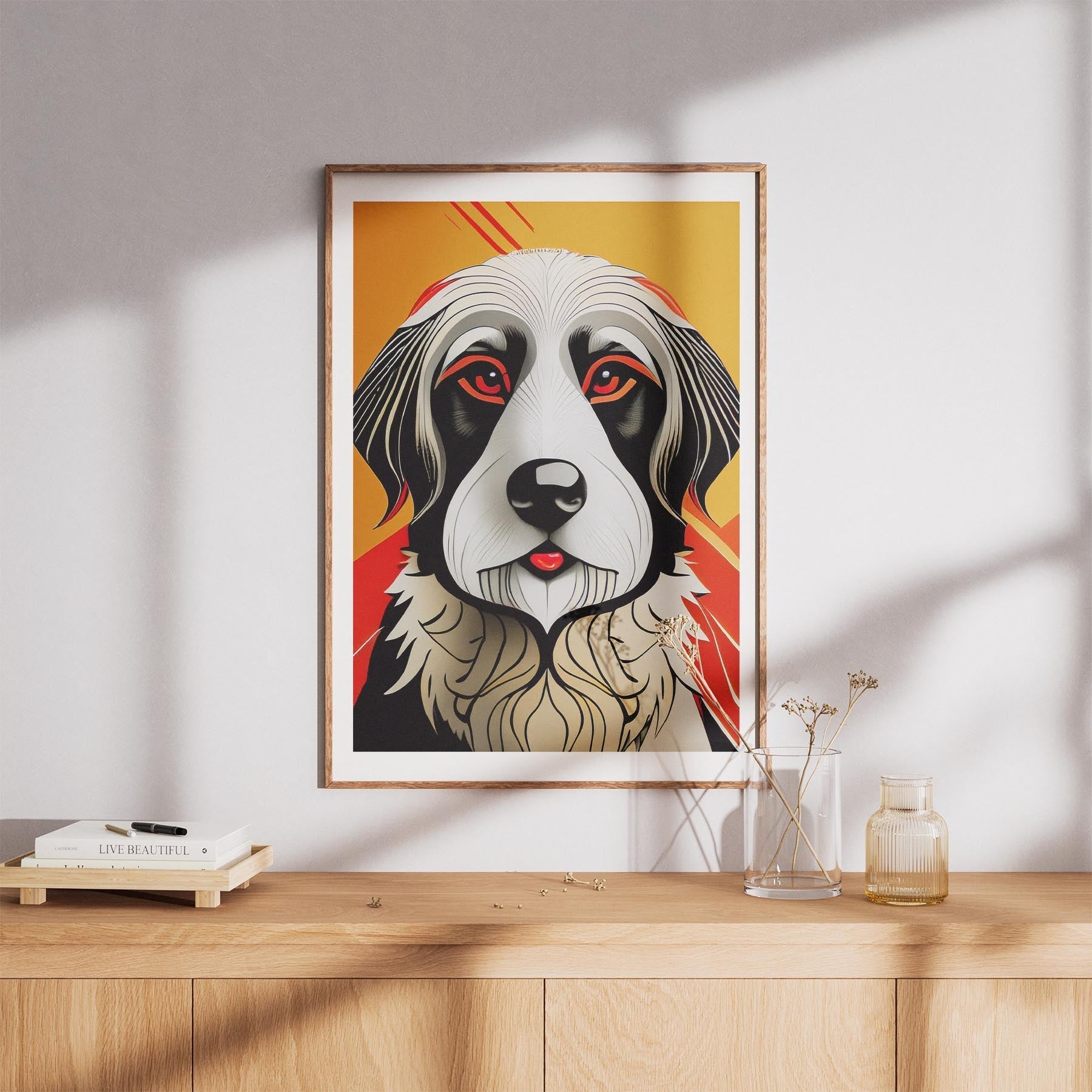 Old English Sheepdog Geometric Orange Series image 8