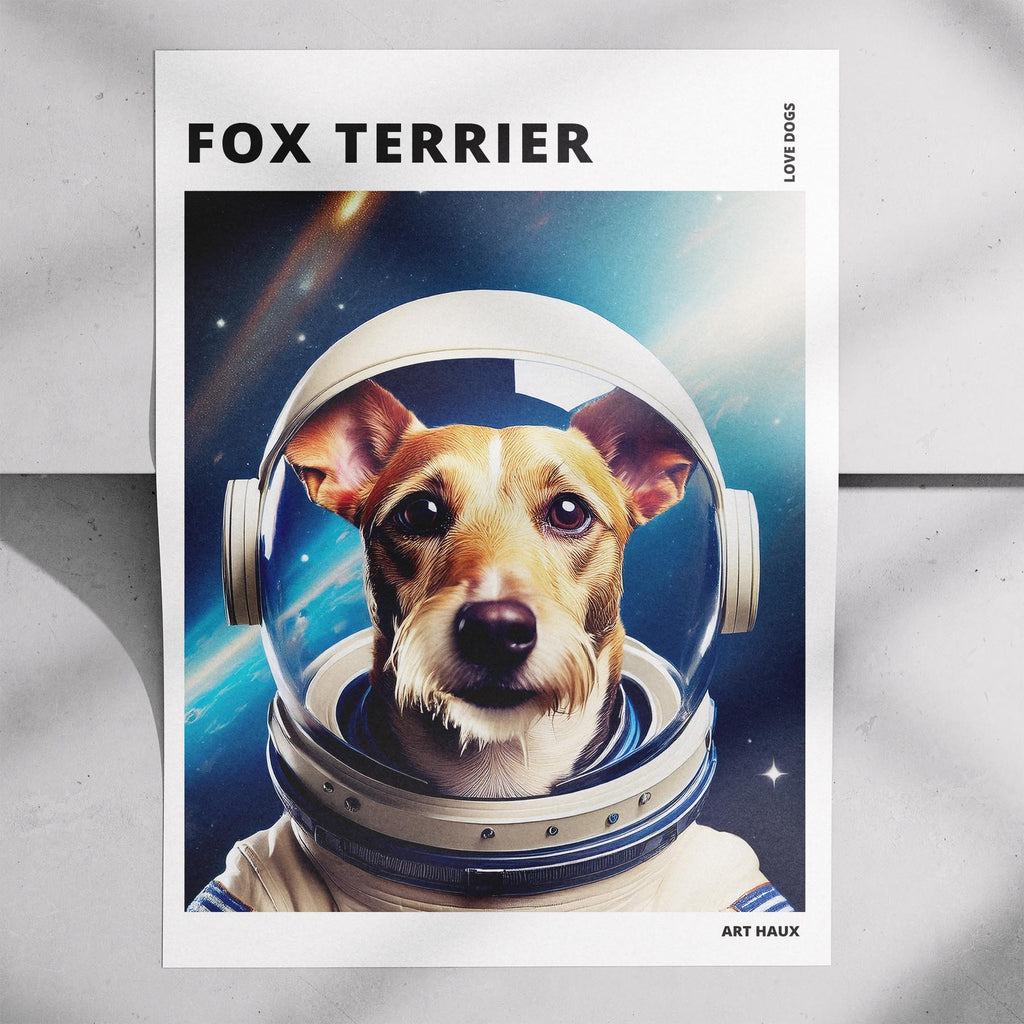 Fox Terrier Astronaut Dog Series with Text Astro Dog image 7
