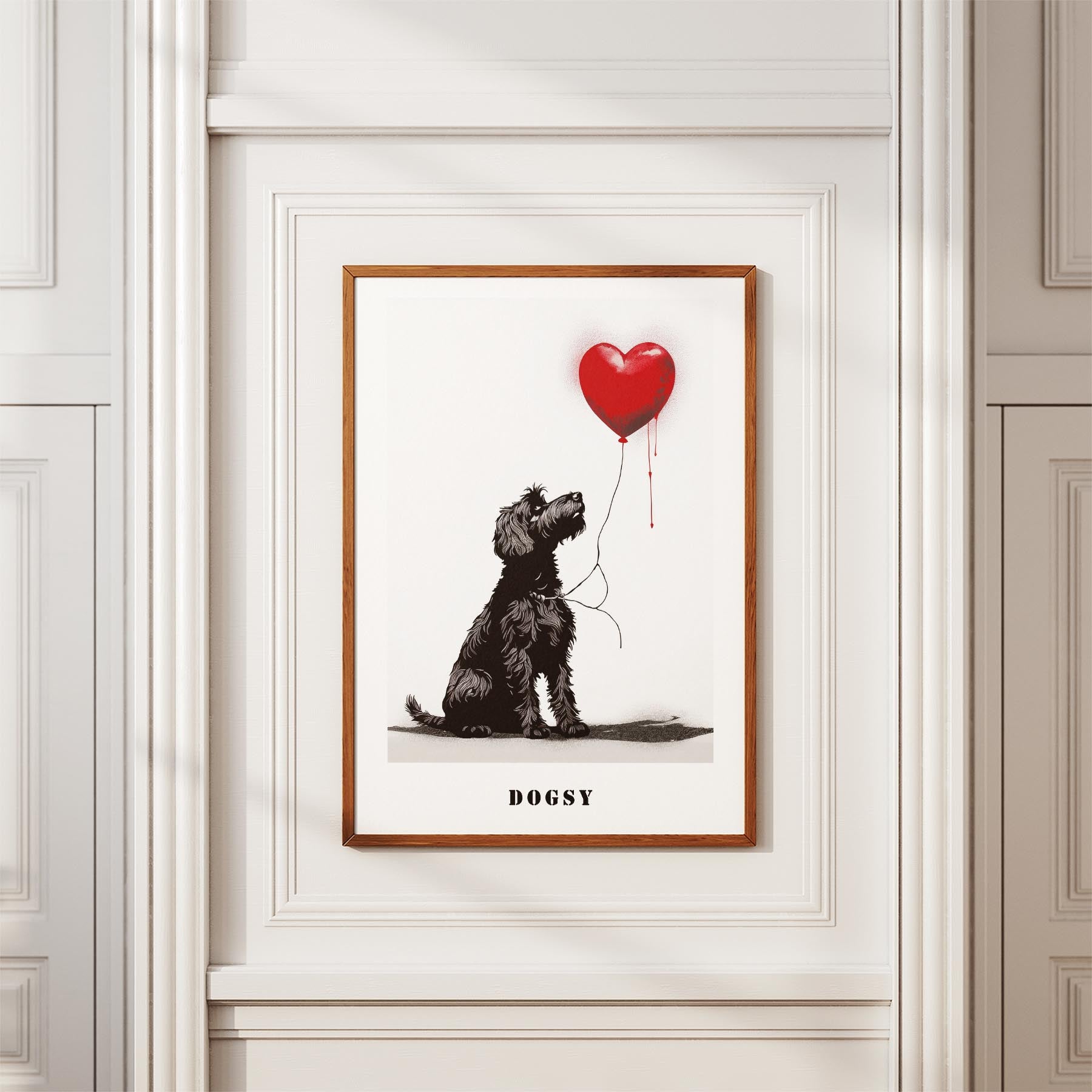 Black Russian Terrier DOGSY Series inspired by the Art of Banksy with text Dogsy image 3