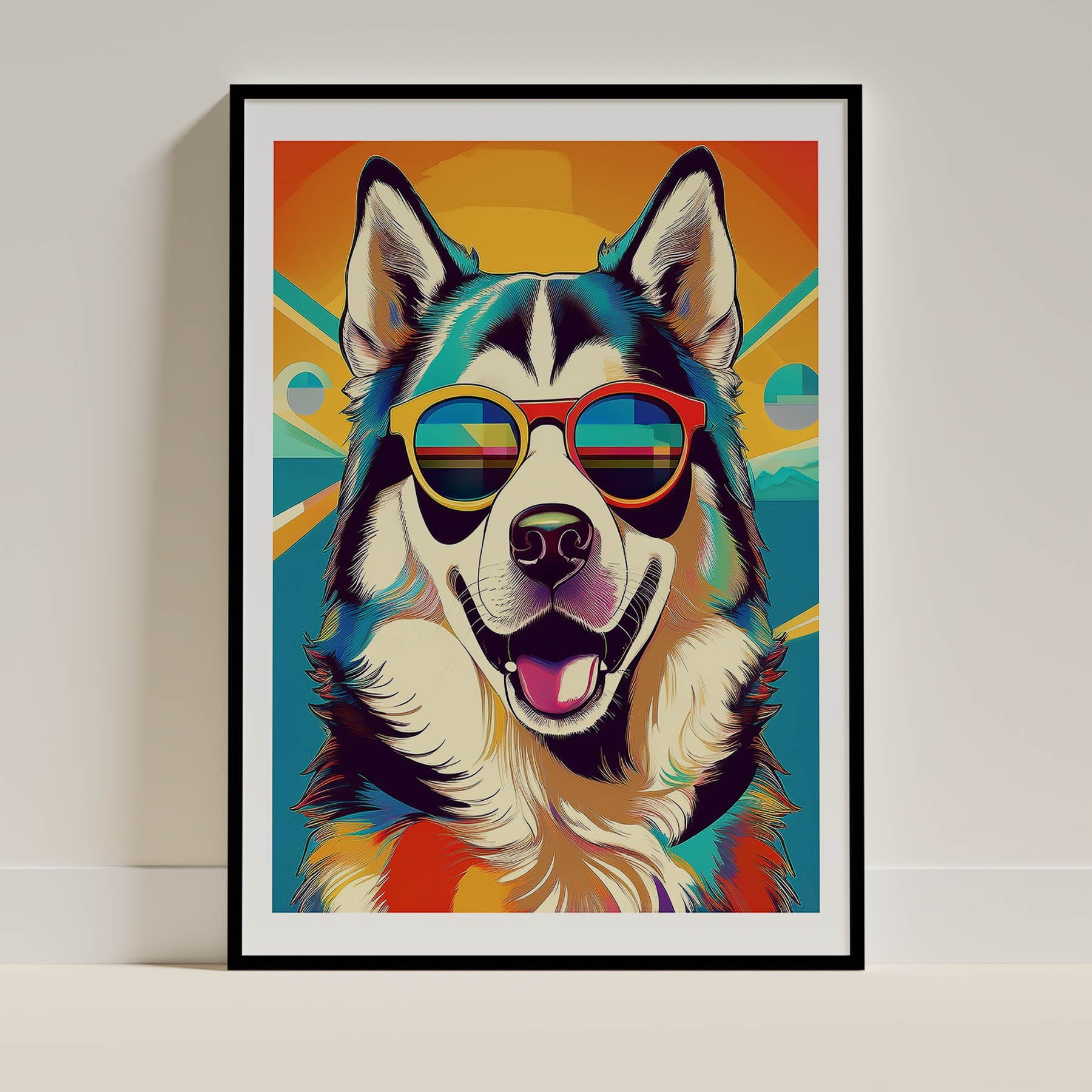 Alaskan Malamute In Colourful Sunnies 1 image 0