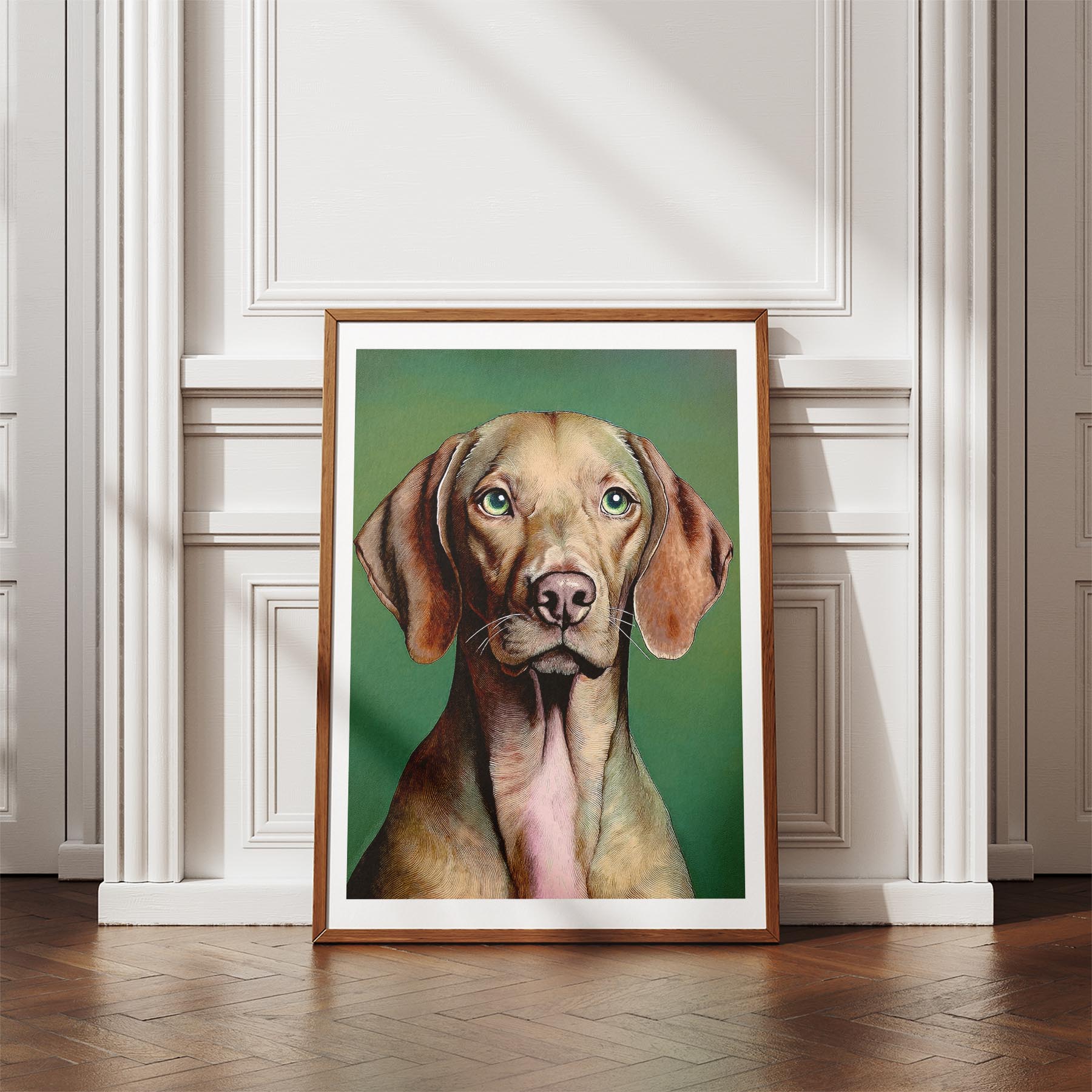 Hungarian Vizsla Green Painted Series image 4