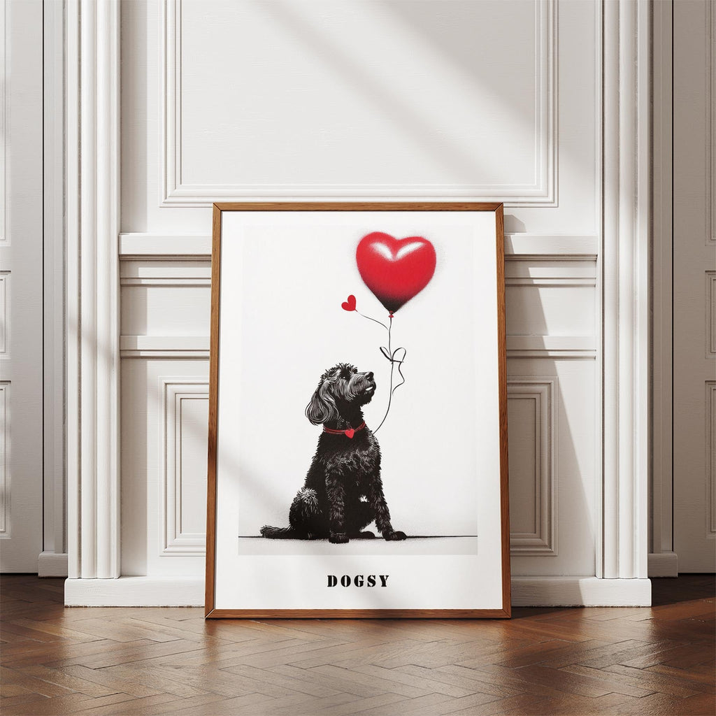 Spanish Water Dog DOGSY Series inspired by the Art of Banksy with text Dogsy image 4