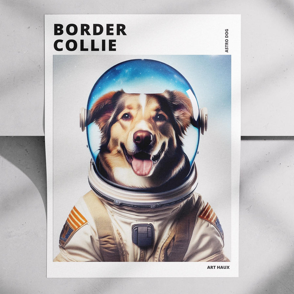 Border Collie Astronaut Dog Series with Text Astro Dog image 7