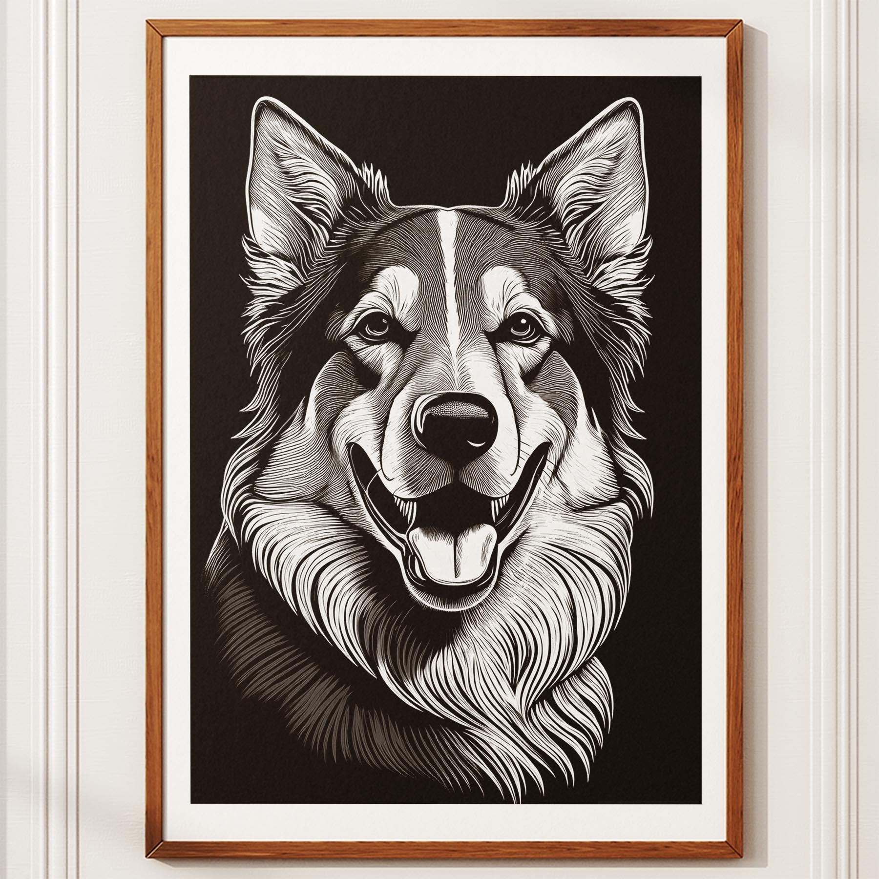 Maremma Line Dog Series in Black and White image 10