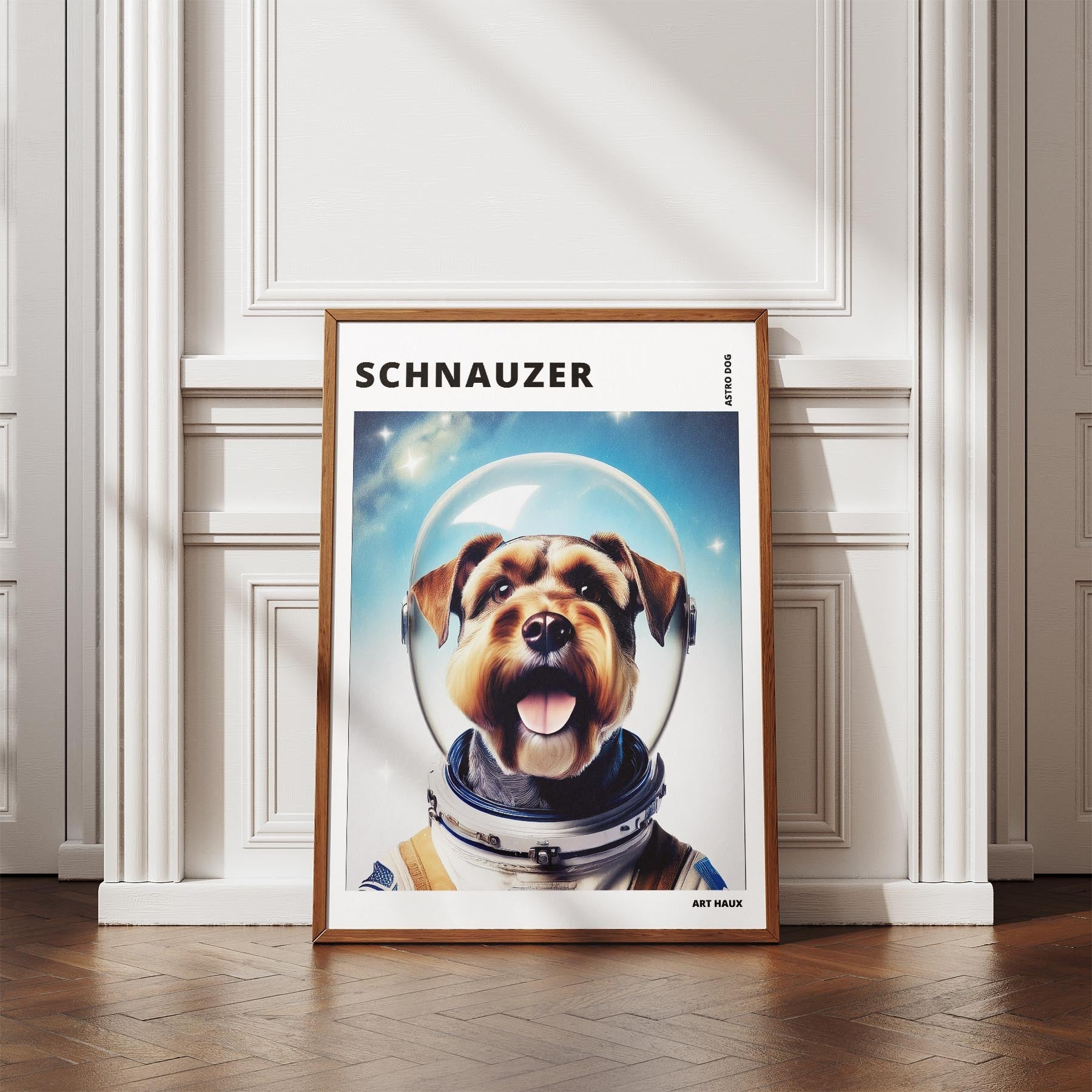 Schnauzer Astronaut Dog Series with Text Astro Dog image 4