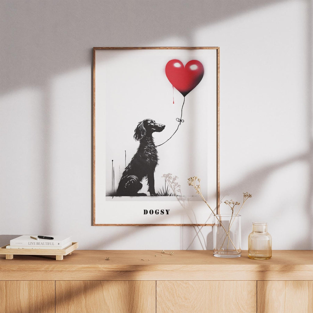 Borzoi DOGSY Series inspired by the Art of Banksy with text Dogsy image 8