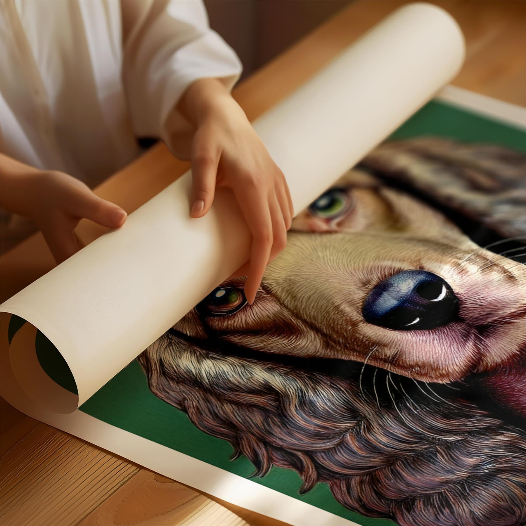 Cocker Spaniel Green Painted Series image 1