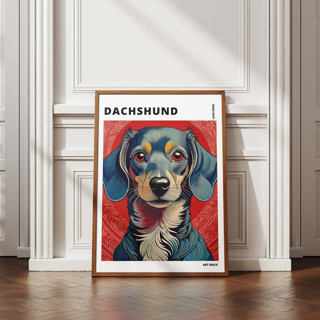 Dachshund Hokusai Japanese Inspired Dog Series with Text image 4