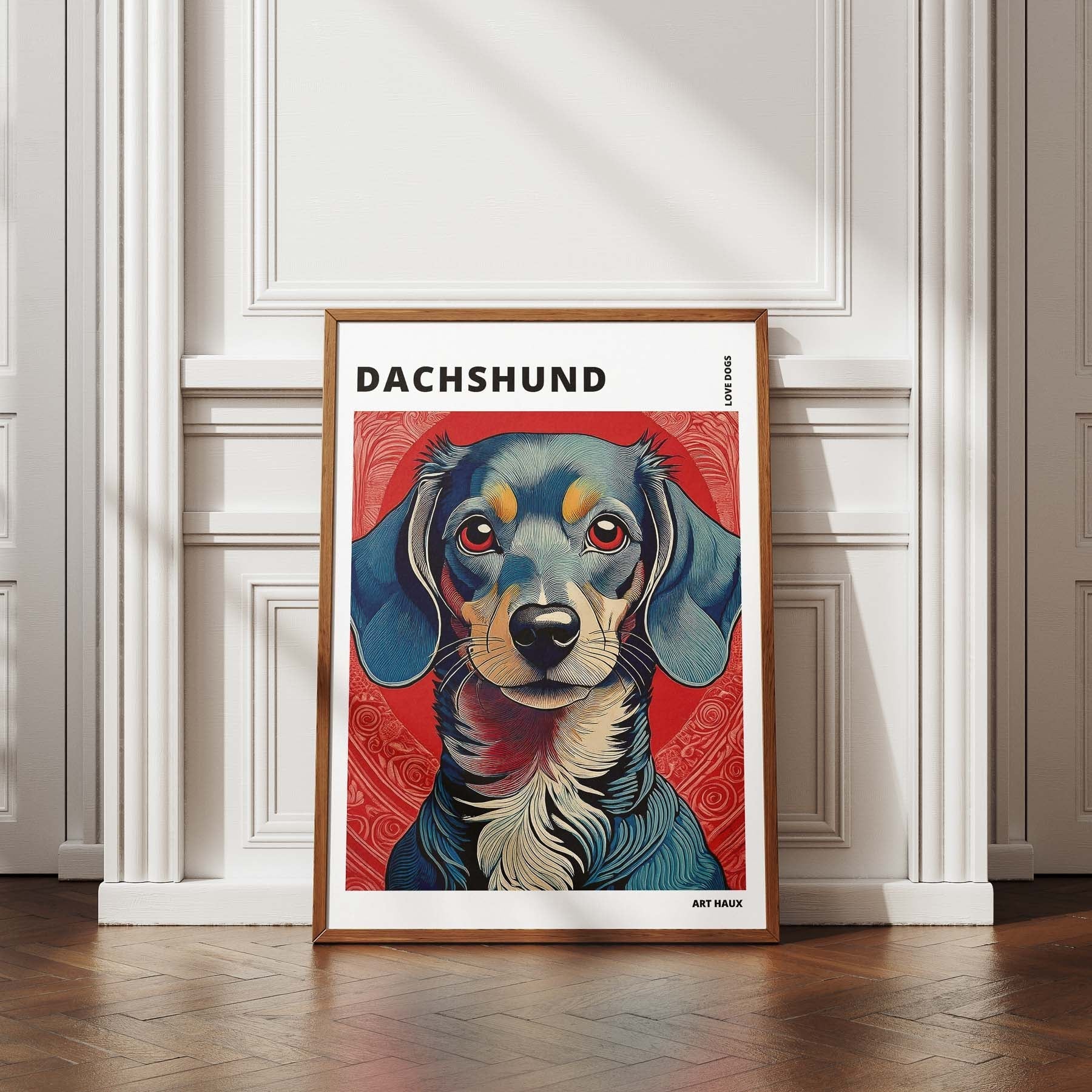 Dachshund Hokusai Japanese Inspired Dog Series with Text image 4