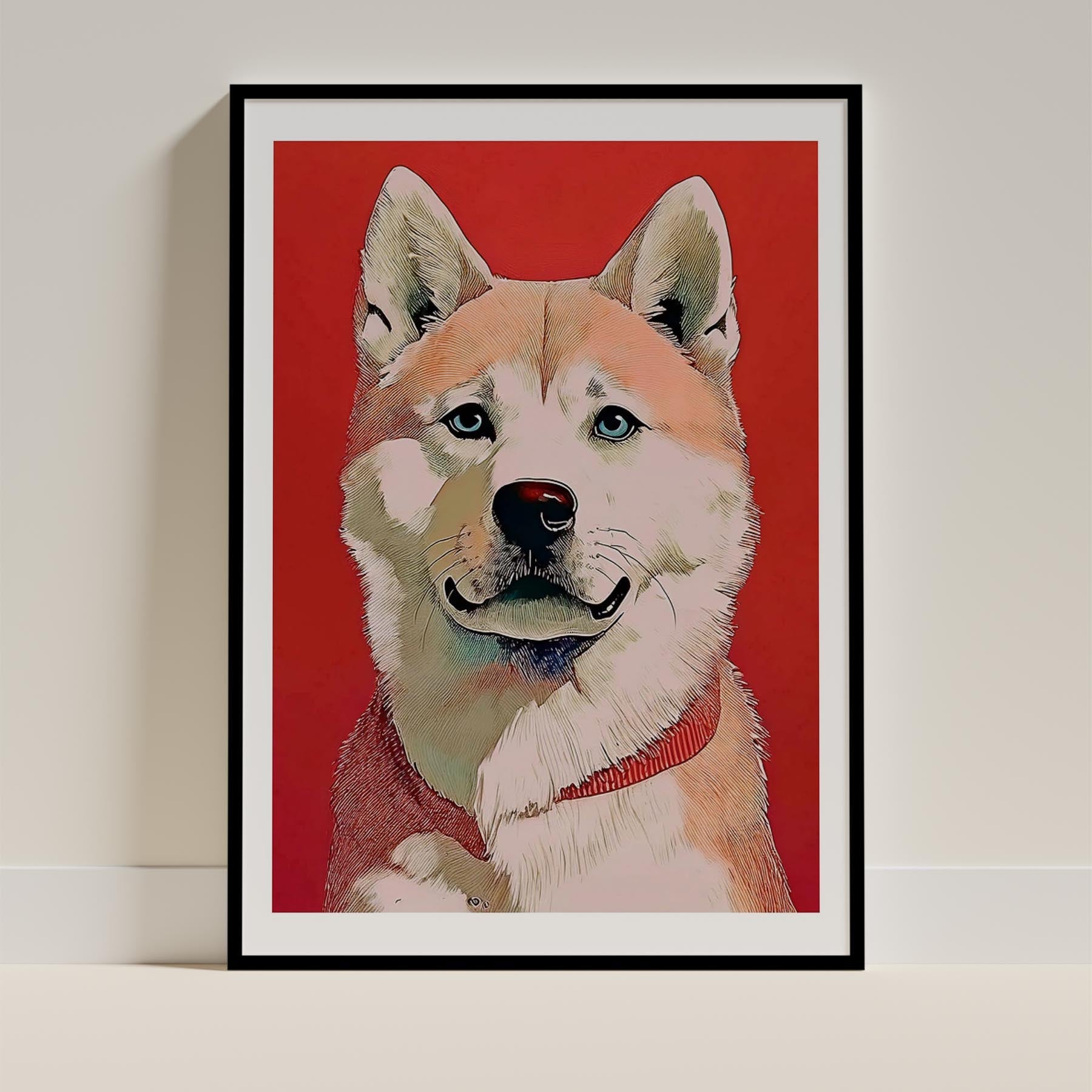Akita Dog Art Print Unframed | 7 Unique Designs | Wall Art Gift for Dog Lovers | Dogsy & Co